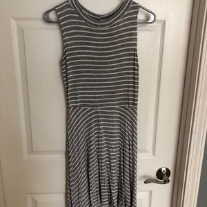 Gray and white striped dress